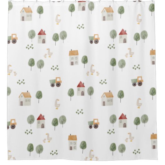 Niedliches Muster der Aquakultur Duschvorhang (Vorderseite)