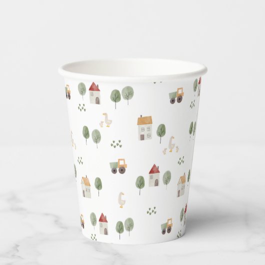 Niedliches Muster der Aquakultur Pappbecher (Rückseite)