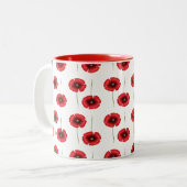 Niedliches Muster der Blume Red Poppe Tasse (Vorderseite Links)