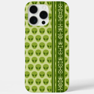Niedliches Muster der grünen Alien mit Ihrem Namen iPhone 16 Pro Max Hülle
