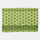 Niedliches Muster der grünen Alien mit Ihrem Namen Geschirrtuch (Horizontal)