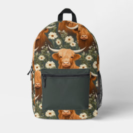 Niedliches Muster der Kuhflora Bedruckter Rucksack