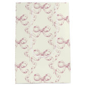 Niedliches Muster der Pink-Pink-Bow-Ästhetik Mittlere Geschenktüte (Rückseite)