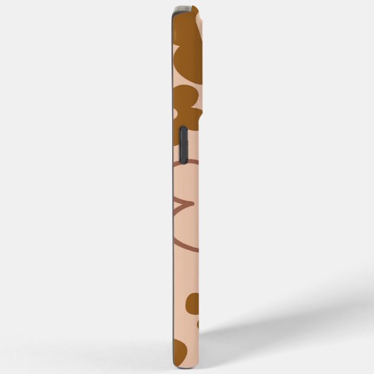 Niedliches Muster der Retro-braunen Blume Case-Mate iPhone Hülle (Rückseite / Rechts)