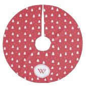 Niedliches Muster der Roten Pinien Personalisiert Polyester Weihnachtsbaumdecke (Vorderseite)