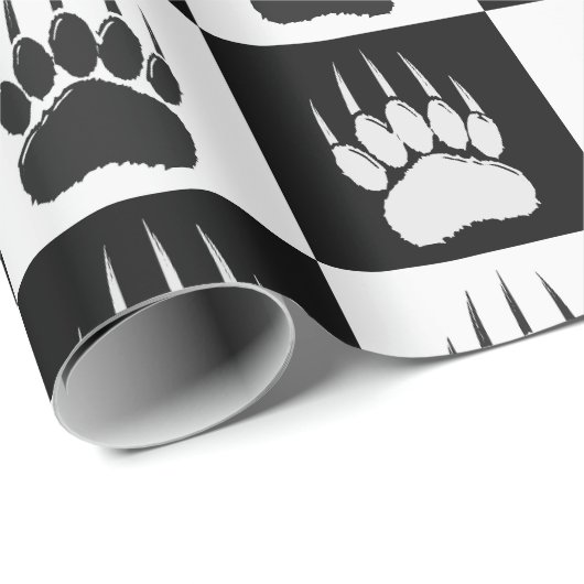 Niedliches Muster der schwarzen Bärenpfeife Geschenkpapier (Rolleneckpunkt)