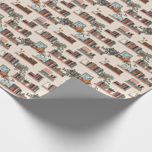 Niedliches Muster der virtuellen Bibliothek Geschenkpapier (Ecke)