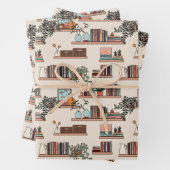Niedliches Muster der virtuellen Bibliothek Geschenkpapier Set (Beispiel)