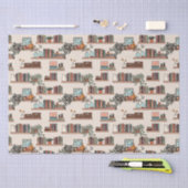 Niedliches Muster der virtuellen Bibliothek Seidenpapier (Handwerk)