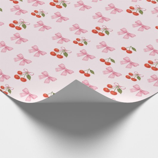 Niedliches Muster der Wasserfarbe Bow Coquette Geschenkpapier (Ecke)