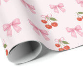 Niedliches Muster der Wasserfarbe Bow Coquette Geschenkpapier (Rolleneckpunkt)