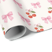 Niedliches Muster der Wasserfarbe Bow Coquette Geschenkpapier (Rolleneckpunkt)