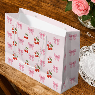 Niedliches Muster der Wasserfarbe Bow Coquette Große Geschenktüte