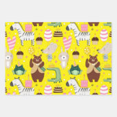 Niedliches Muster der Whimsical Birthday Animals Geschenkpapier Set (Vorderseite 2)