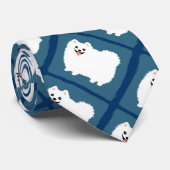 Niedliches Muster des Cartoon Dogs für den Spitz W Krawatte (Gerollt)