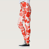 Niedliches Muster des modernen Roten Herzens Leggings (Links)