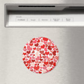 Niedliches Muster des modernen Roten Herzens Magnet (In Situ (Geschirrspüler))