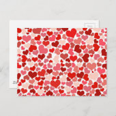 Niedliches Muster des modernen Roten Herzens Postkarte (Vorne/Hinten)