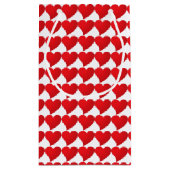 Niedliches Muster des roten Herzens Valentinstag Kleine Geschenktüte (Rückseite)