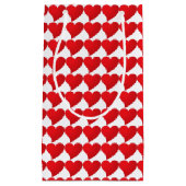 Niedliches Muster des roten Herzens Valentinstag Kleine Geschenktüte (Vorderseite)