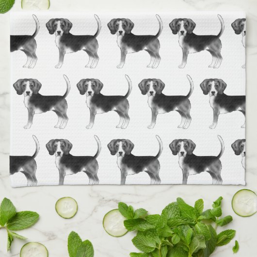 Niedliches Muster eines Hundes eines Beagle in Sch Geschirrtuch (Gefaltet)