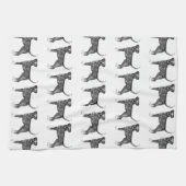 Niedliches Muster eines schwarz-weiß gezogenen Buc Geschirrtuch (Horizontal)