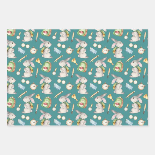 Niedliches Muster eines Tierklassenzimmers Geschenkpapier Set (Vorderseite 3)