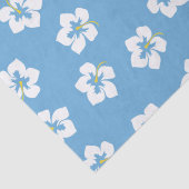 Niedliches Muster Einfach Blauer Chic Blumenmuster Seidenpapier (Detail)