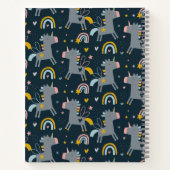 Niedliches Muster-Einhorn-Notebook Notizblock (Rückseite)