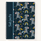 Niedliches Muster-Einhorn-Notebook Notizblock (Vorderseite)