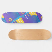 Niedliches Muster Farbenfrohe Minimaldesign Blau Skateboard (Horizontal)