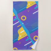 Niedliches Muster Farbenfrohe Minimaldesign Blau Strandtuch (Vorderseite)