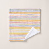 Niedliches Muster Farbstreifen Blaue Orange Monogr Badhandtuch Set (Waschlappen)