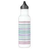 Niedliches Muster Farbstreifen Pink Blau Edelstahlflasche (Links)