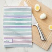 Niedliches Muster Farbstreifen Pink Blau Geschirrtuch (Viertel Falte)
