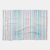 Niedliches Muster Farbstreifen Pink Blau Geschirrtuch (Horizontal)