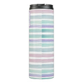 Niedliches Muster Farbstreifen Pink Blau Thermosbecher (Rückseite)