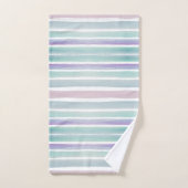 Niedliches Muster Farbstreifen Pink Blue Monogram Badhandtuch Set (Handtuch)