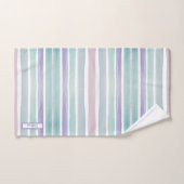 Niedliches Muster Farbstreifen Pink Blue Monogram Badhandtuch Set (Handtuch)