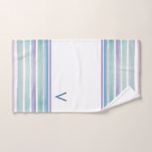 Niedliches Muster Farbstreifen Pink Blue Monogram Badhandtuch Set (Handtuch)
