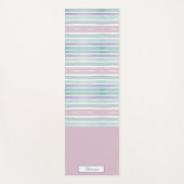 Niedliches Muster Farbstreifen Pink Blue Monogram Yogamatte (Vorderseite)