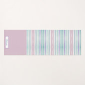 Niedliches Muster Farbstreifen Pink Blue Monogram Yogamatte (Vorderseite (Horizontal))