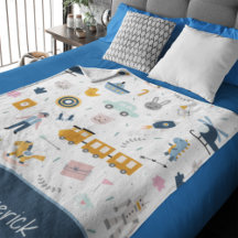 Niedliches Muster Foto und Name Boy Blue