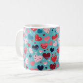Niedliches Muster für farbenfrohe Herzen Kaffeetasse (Vorderseite Links)
