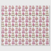 Niedliches Muster für gestufte Hochzeitskuchen Geschenkpapier (Flach)