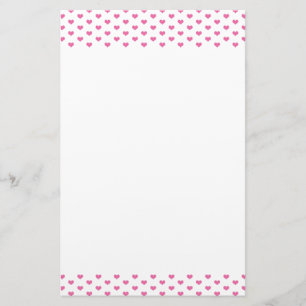 Niedliches Muster für Girly Pink Hearts Briefpapier