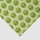 Niedliches Muster für grüne Alien Seidenpapier (Detail)