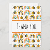 Niedliches Muster für Hummeln und Regenbogen Viele Dankeskarte (Vorne/Hinten)