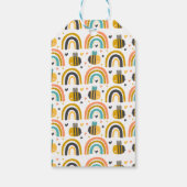 Niedliches Muster für Hummeln und Regenbogen Viele Geschenkanhänger (Rückseite)
