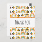 Niedliches Muster für Hummeln und Regenbogen Viele Postkarte (Vorne/Hinten)
